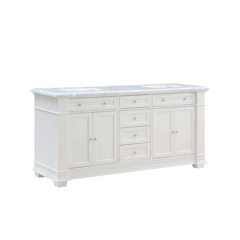 Three Posts™ Merrimack 72'' Freestanding Double Bathroom Vanity with